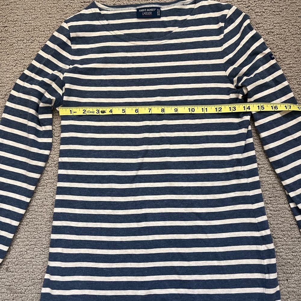 Saint James Blue and White Striped Top - Picture 3 of 6
